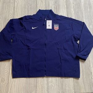 Nike Team USA Soccer Full Zip Jacket Women’s XL Blue Dri Fit Pockets NWT